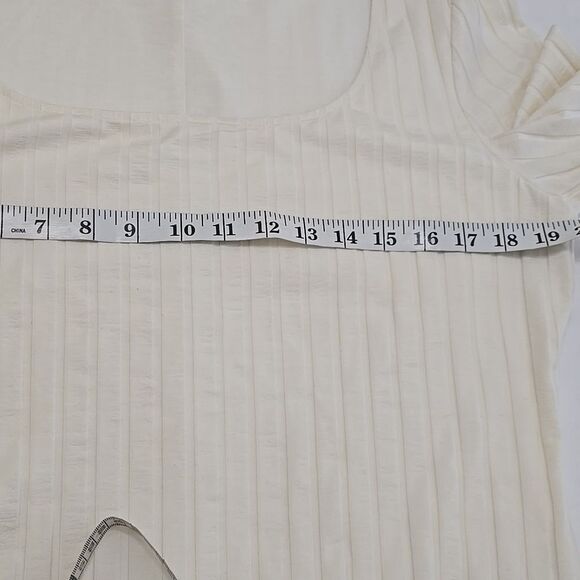 Bailey 44 Cream Ribbed Long Sleeve Blouse L - Picture 4 of 8